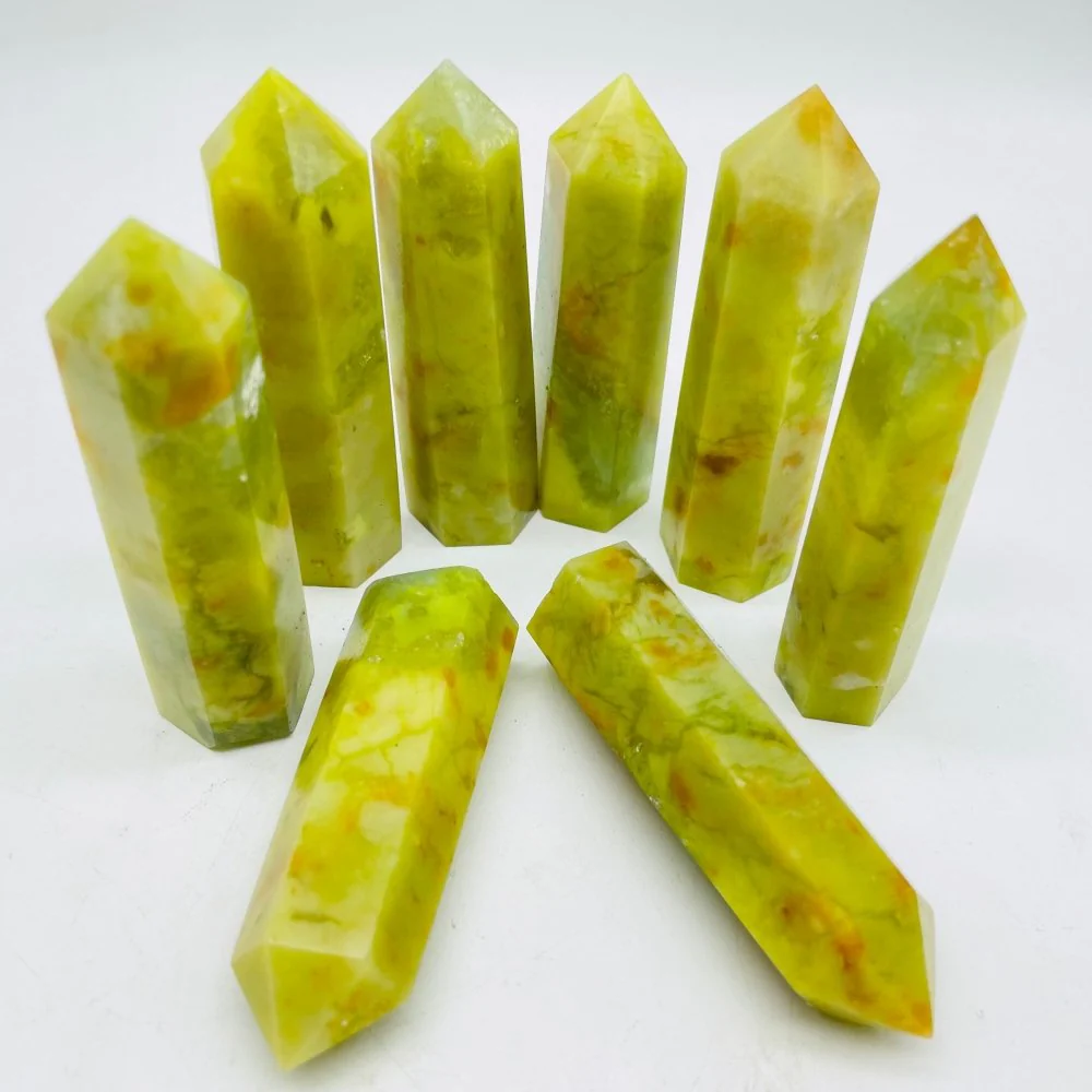 Yellow Jade Mixed Mica Tower Point Wholesale - Image 2
