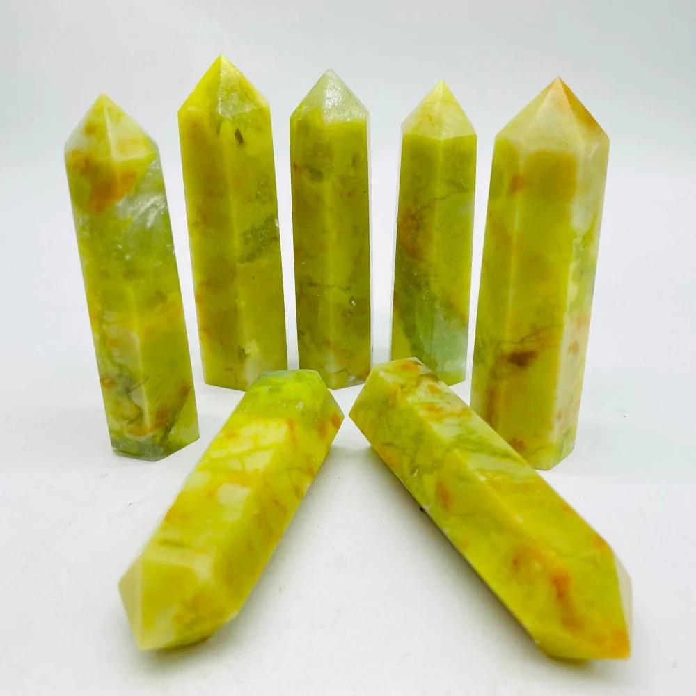Yellow Jade Mixed Mica Tower Point Wholesale - Image 4