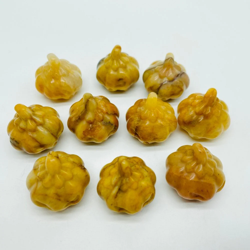 Yellow Jasper Halloween Pumpkin Carving Wholesale - Image 2
