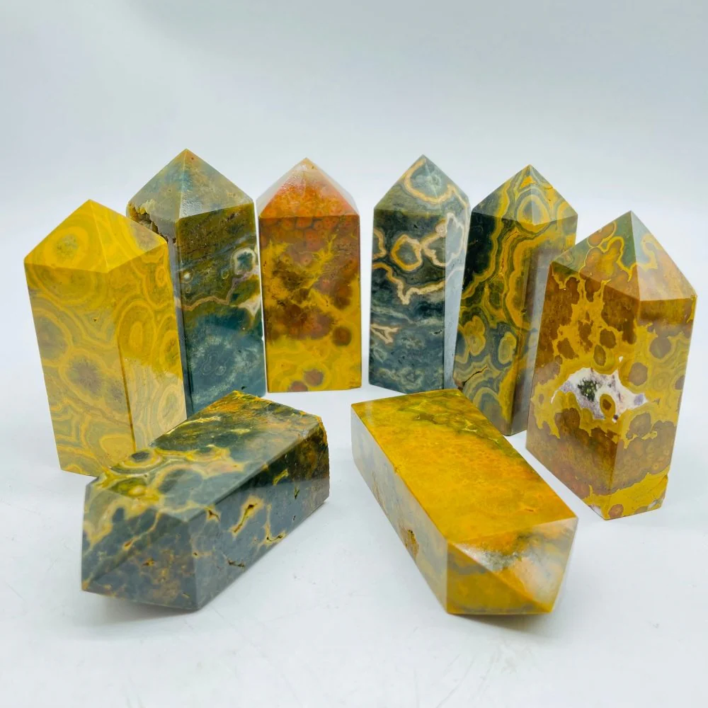 Yellow Ocean Jasper Four-Sided Tower Points Wholesale - Image 3