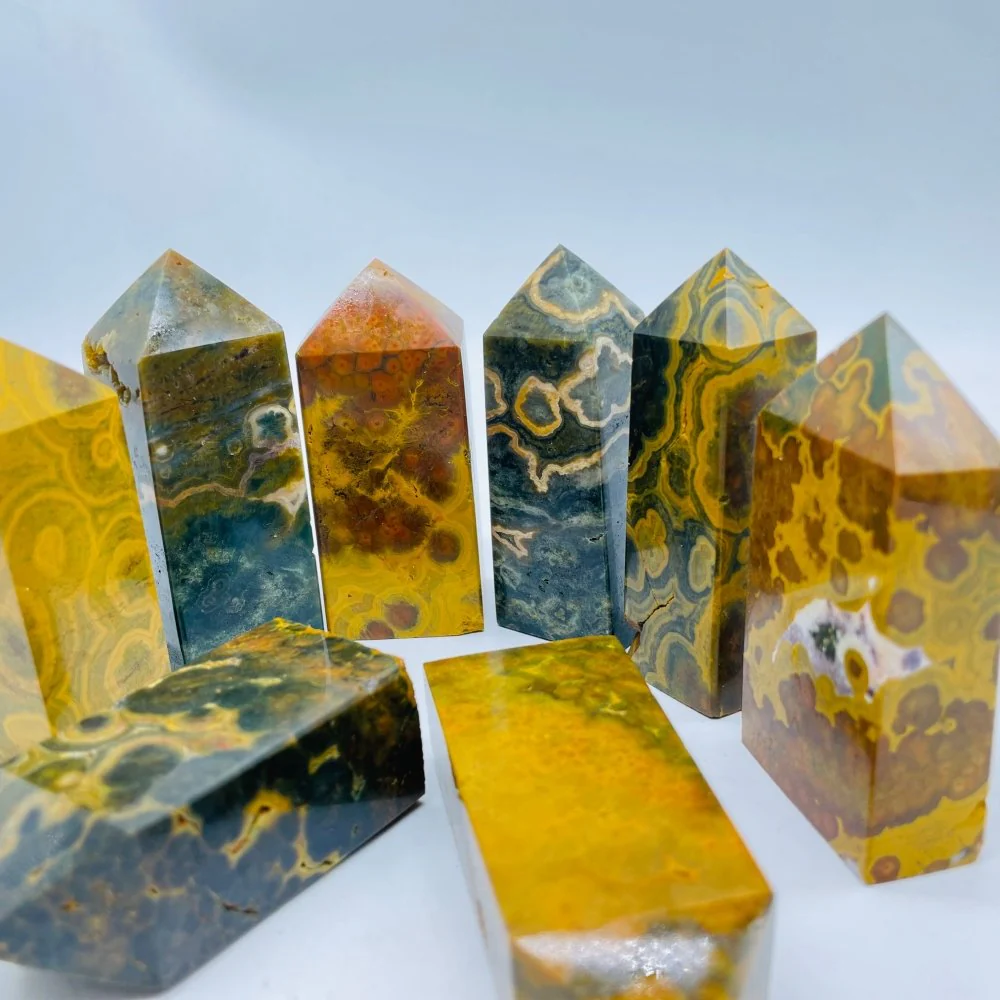 Yellow Ocean Jasper Four-Sided Tower Points Wholesale - Image 4