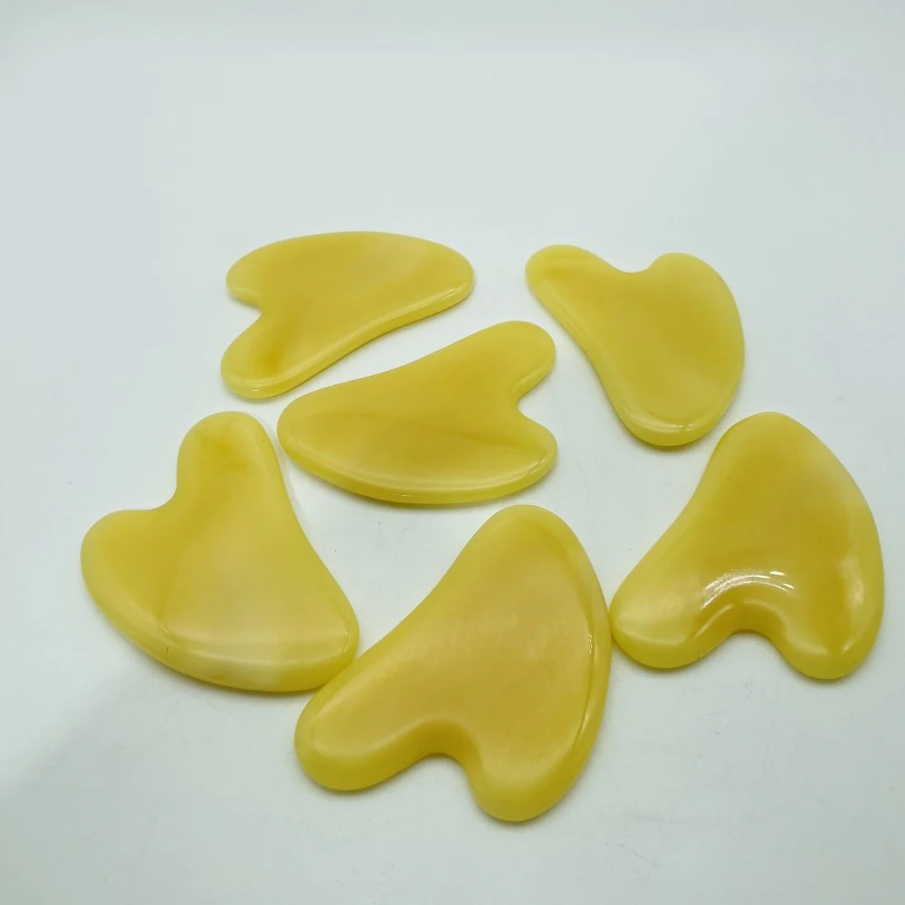 Yellow Smelting Stone Quartz Gua sha Board for SPA Wholesale - Image 2