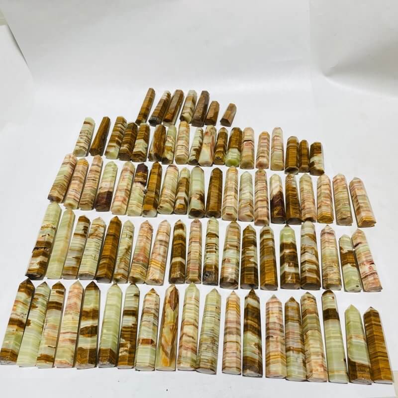 83 Pieces Yellow Stripe Afghanistan Jade Points 2.3-5.1in Closeout - Image 5