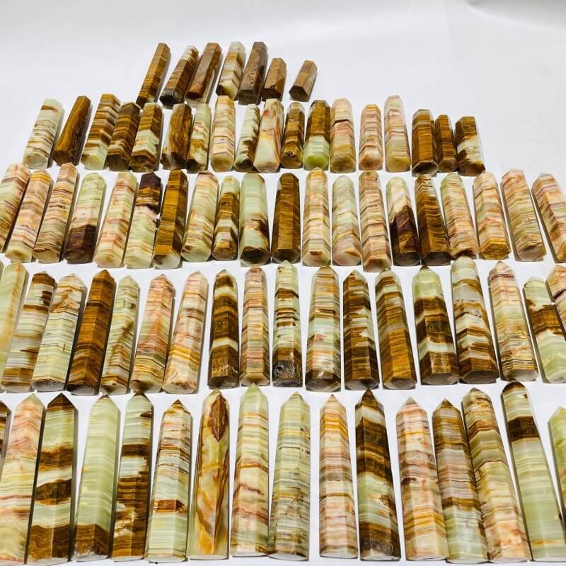 83 Pieces Yellow Stripe Afghanistan Jade Points 2.3-5.1in Closeout - Image 6
