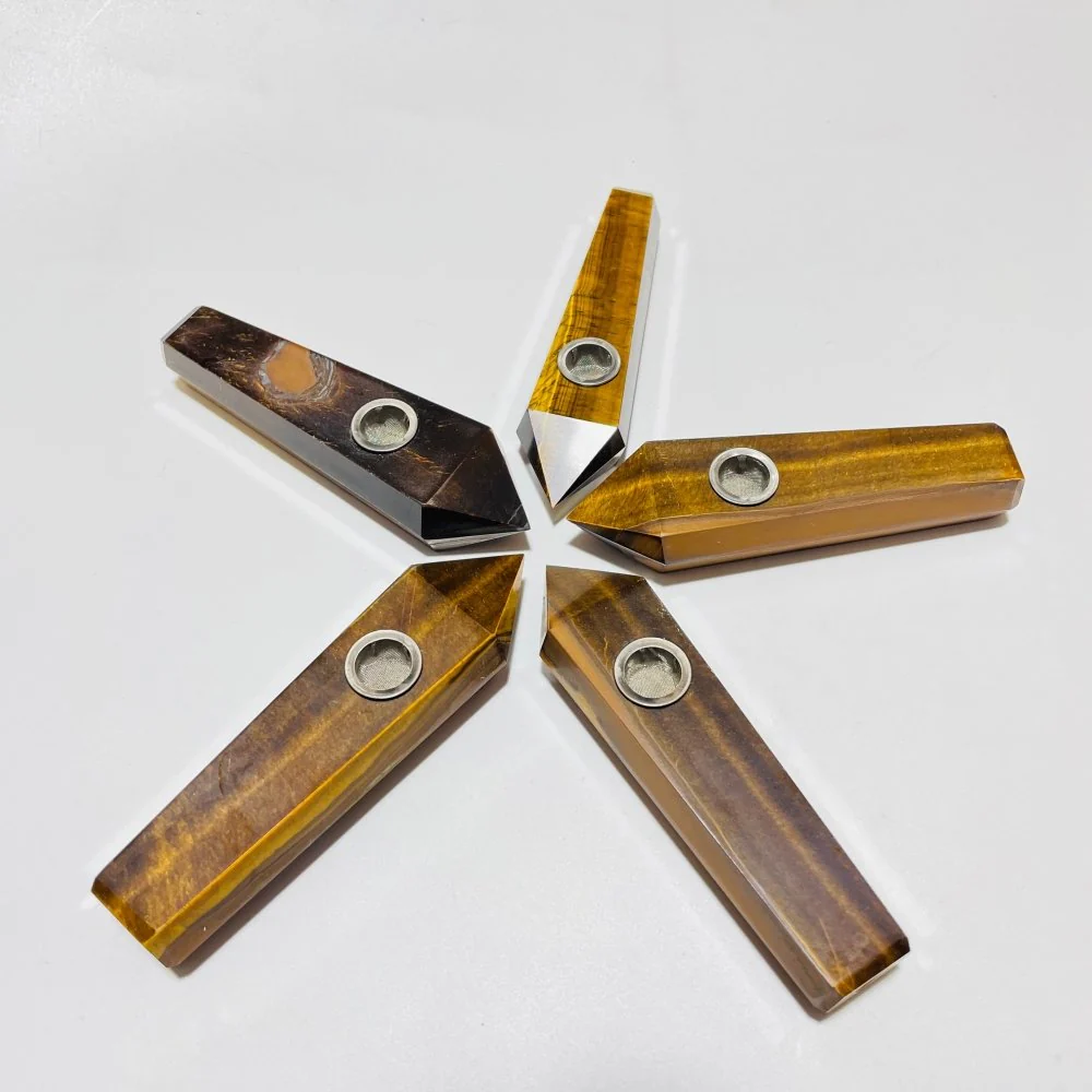 Yellow Tiger Eye Cigarette Holder Crystal Pipes Wholesale - Image 2