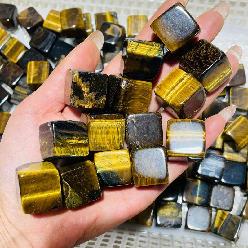 High Quality Gold Tiger Eye Cube Tumbled Wholesale - Image 2