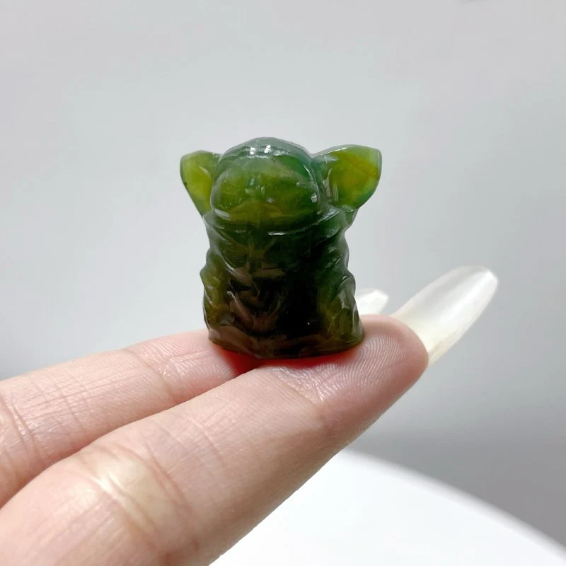 Mini Yoda Carving Wholesale Kambaba Jasper Ocean Jasper