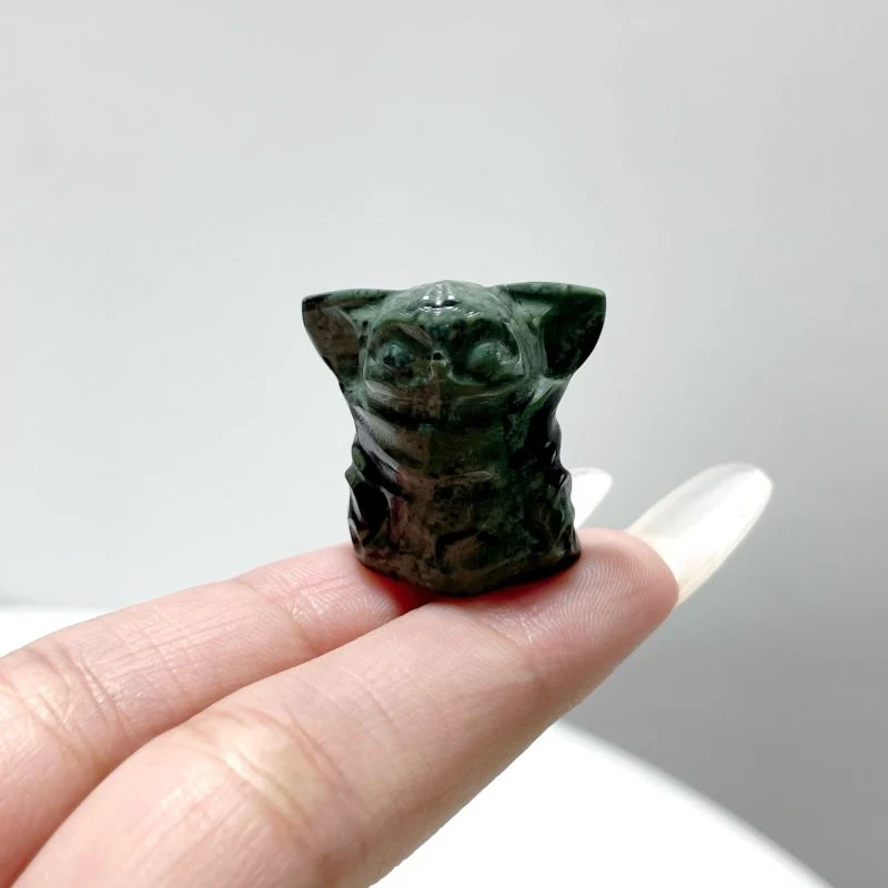 Mini Yoda Carving Wholesale Kambaba Jasper Ocean Jasper - Image 8