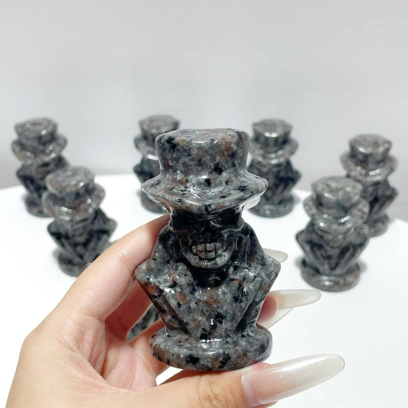 Yooperlite Skeleton In Top Hat Carving Wholesale (UV Reactive) - Image 2
