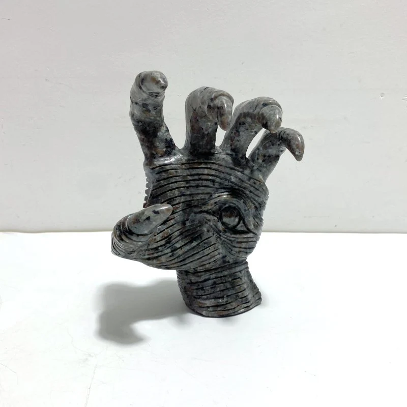 Yooperlite Stone Witchcore Demon Hand Carving