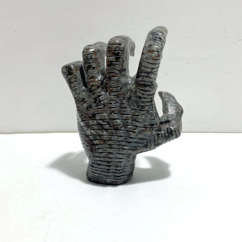 Yooperlite Stone Witchcore Demon Hand Carving - Image 4