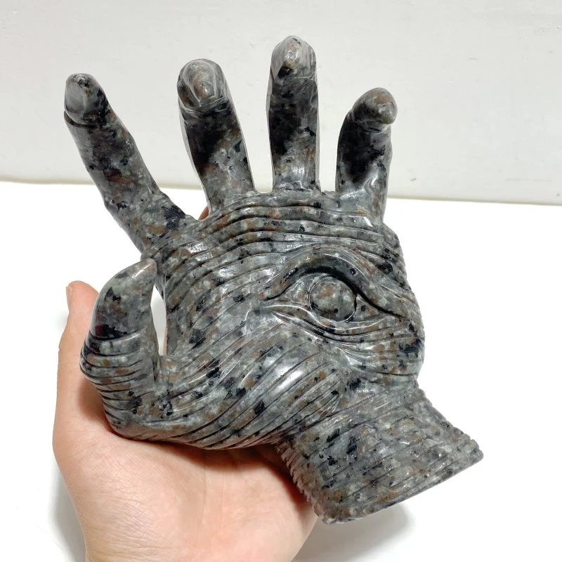 Yooperlite Stone Witchcore Demon Hand Carving - Image 5